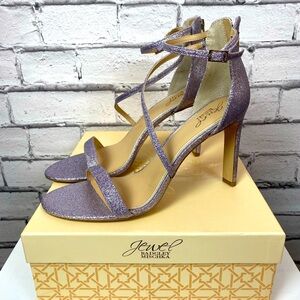 Badgley Mischka Jewel Diana Womens Purple Glitter High Heel Sandals Size 11 NEW